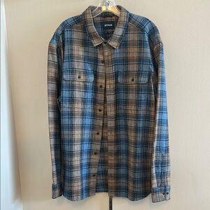 Prada Checkered Shirt in Blue and Tan